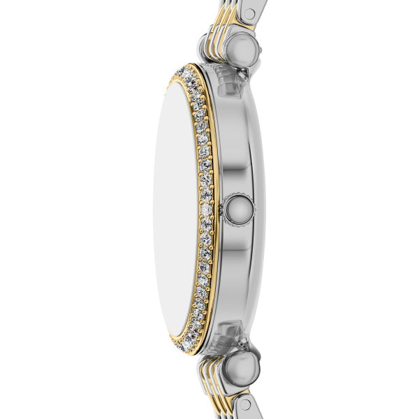 Montre femme Fossil Carlie ES5439 – cadran vert bracelet acier inoxydable bicolore – vue 3
