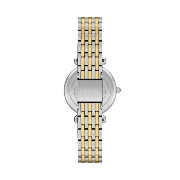 Montre femme Fossil Carlie ES5439 – cadran vert bracelet acier inoxydable bicolore – vue 2