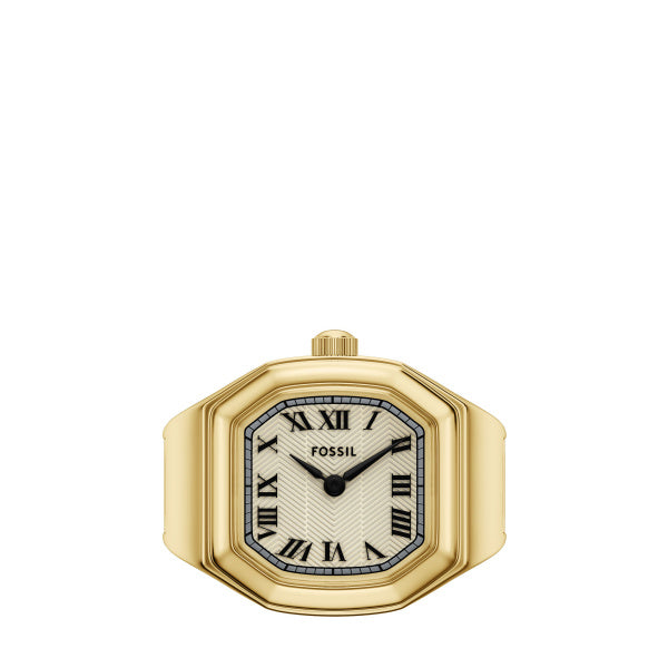 Montre femme Fossil Harlow Watch Ring ES5446 – cadran crème bracelet acier inoxydable doré – vue 2