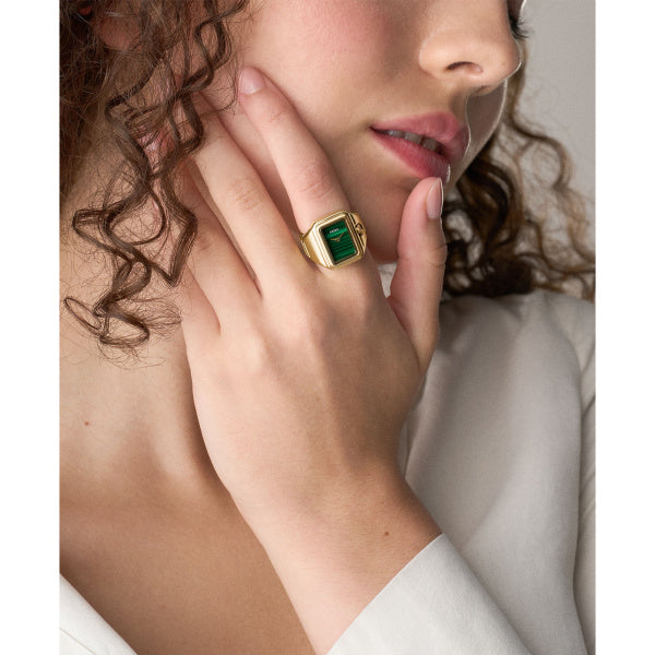 Montre femme Fossil Raquel Watch Ring ES5448 – cadran vert bracelet acier inoxydable doré – vue 5