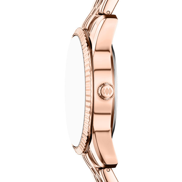 Montre femme Fossil Scarlette ES5459 – cadran gris bracelet acier inoxydable doré rose – vue 3