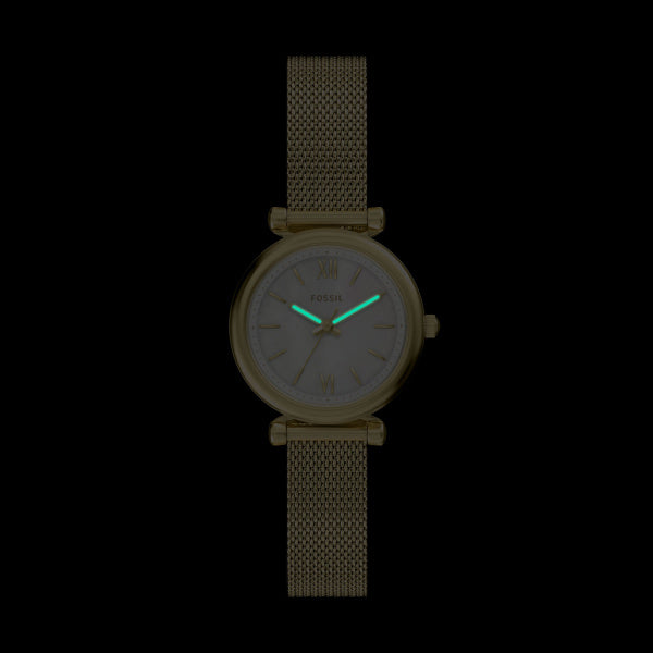 Montre femme Fossil Carlie ES5462 – cadran nacre bracelet acier inoxydable doré – vue 5