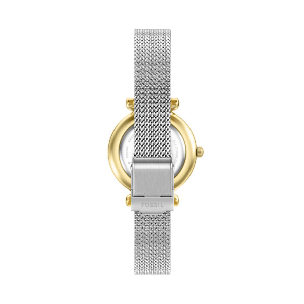 Montre femme Fossil Carlie ES5463 – cadran nacre bracelet acier inoxydable argenté – vue 2
