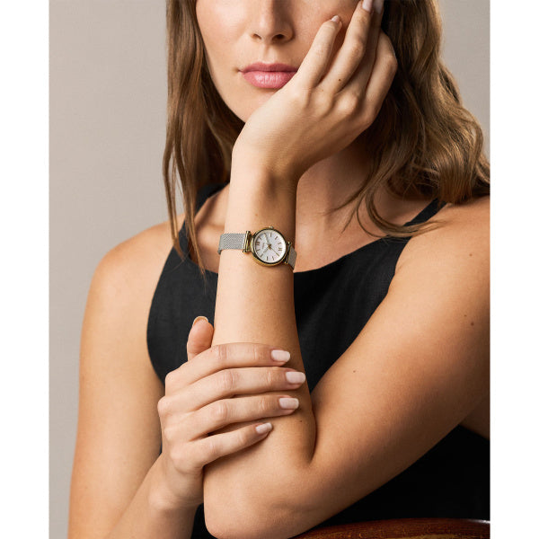 Montre femme Fossil Carlie ES5463 – cadran nacre bracelet acier inoxydable argenté – vue 4