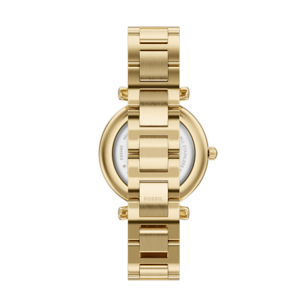 Montre femme Fossil Carlie ES5465 – cadran doré bracelet acier inoxydable doré – vue 2