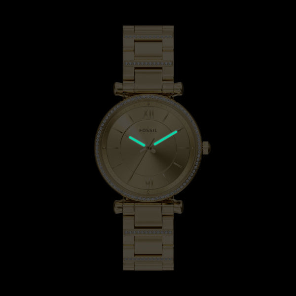Montre femme Fossil Carlie ES5465 – cadran doré bracelet acier inoxydable doré – vue 5