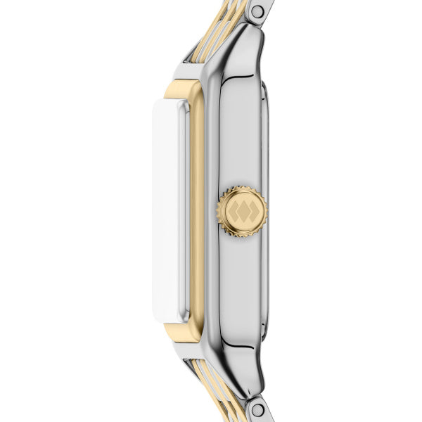 Montre femme Fossil Raquel ES5468 – cadran blanc bracelet acier inoxydable bicolore – vue 3
