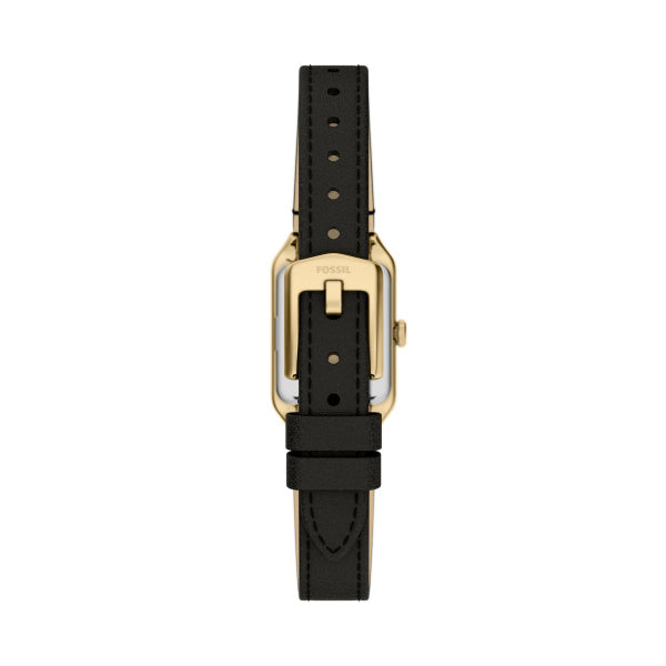 Montre femme Fossil Raquel ES5470 – cadran blanc bracelet cuir noir – vue 2