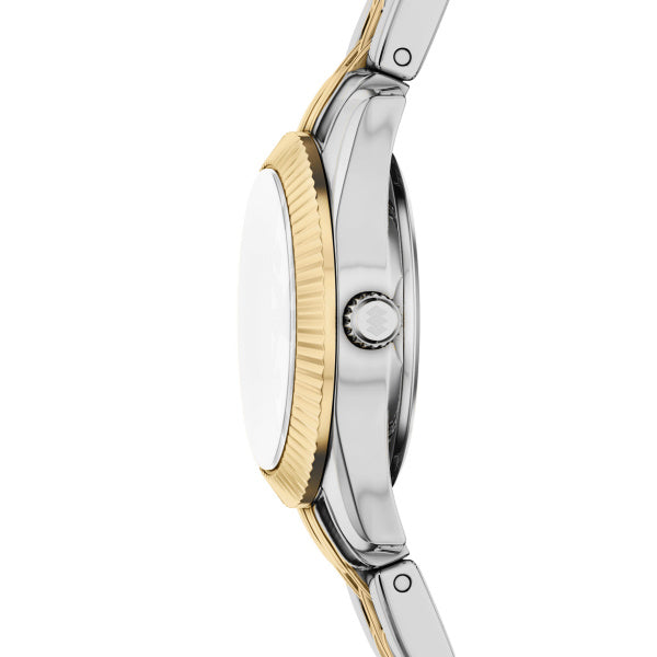 Montre femme Fossil Scarlette ES5473 – cadran argenté bracelet acier inoxydable bicolore – vue 3