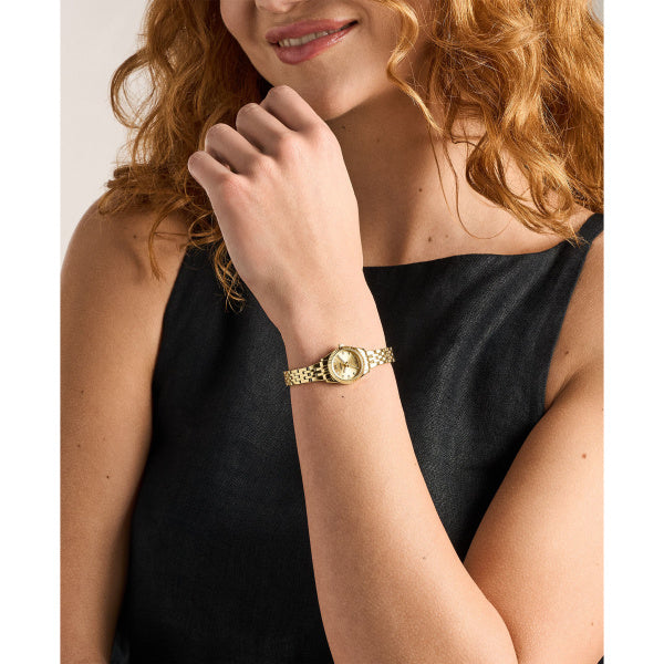 Montre femme Fossil Scarlette ES5474 – cadran doré bracelet acier inoxydable doré – vue 4