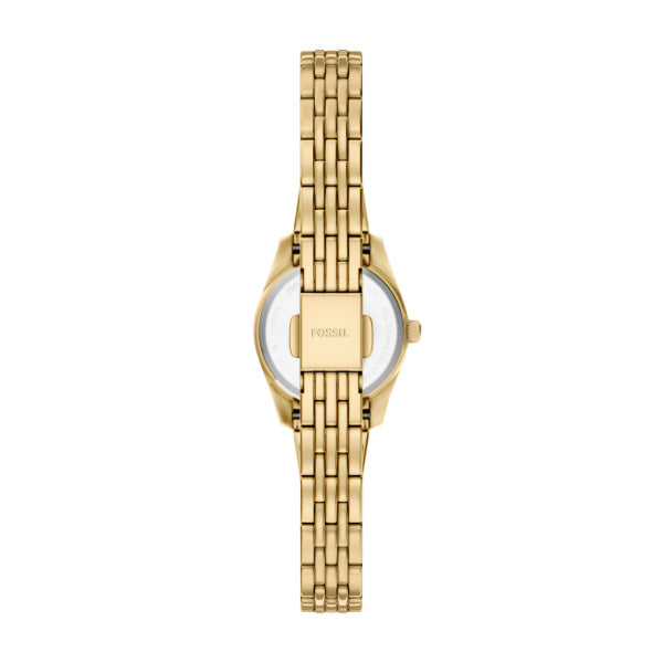 Montre femme Fossil Scarlette ES5474 – cadran doré bracelet acier inoxydable doré – vue 2