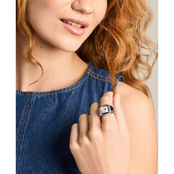 Montre femme Fossil Harlow Watch Ring ES5482 – cadran argenté bracelet acier inoxydable argenté – vue 5