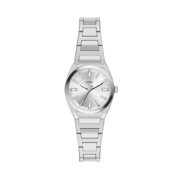 Montre femme Fossil Everett ES5490 – cadran argenté bracelet acier inoxydable argenté – vue de face