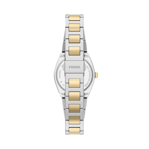 Montre femme Fossil Everett ES5494 – cadran argenté bracelet acier inoxydable bicolore – vue 2