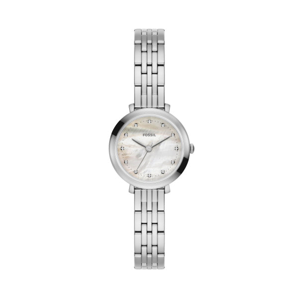 Montre femme Fossil Heidi ES5499 – cadran argenté bracelet acier inoxydable argenté – vue de face