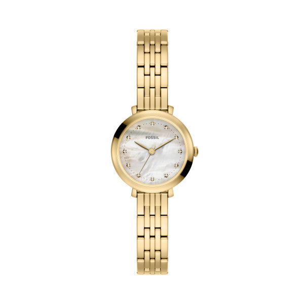 Montre femme Fossil Heidi ES5501 – cadran argenté bracelet acier inoxydable doré – vue de face