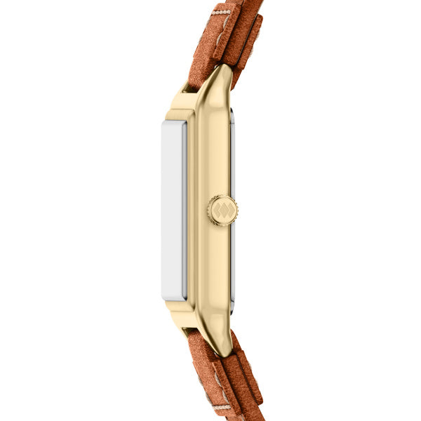 Montre femme Fossil Raquel ES5504 – cadran crème bracelet cuir marron – vue 3
