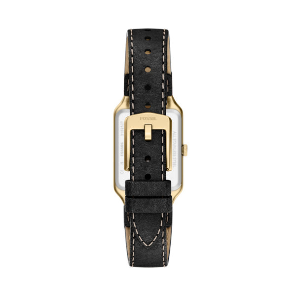 Montre femme Fossil Raquel ES5505 – cadran crème bracelet cuir noir – vue 2
