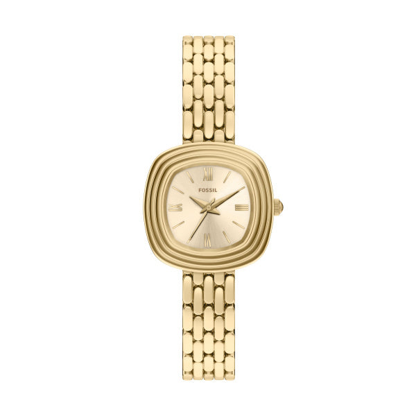 Montre femme Fossil Emerson ES5506 – cadran doré bracelet acier inoxydable doré – vue de face