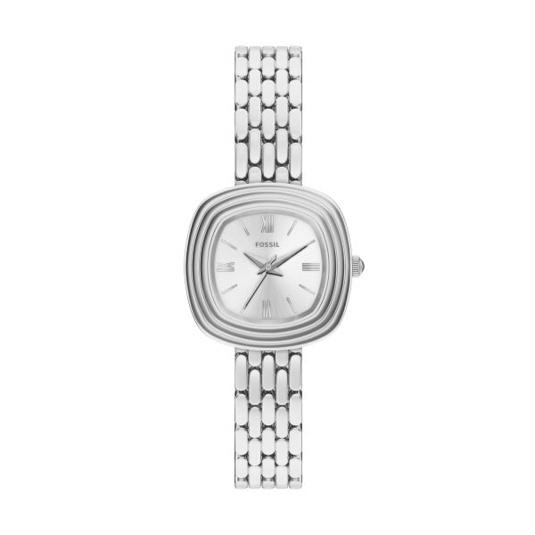 Montre femme Fossil Emerson ES5508 – cadran argenté bracelet acier inoxydable argenté – vue de face