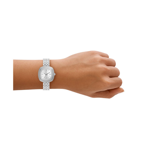 Montre femme Fossil Emerson ES5508 – cadran argenté bracelet acier inoxydable argenté – vue 4