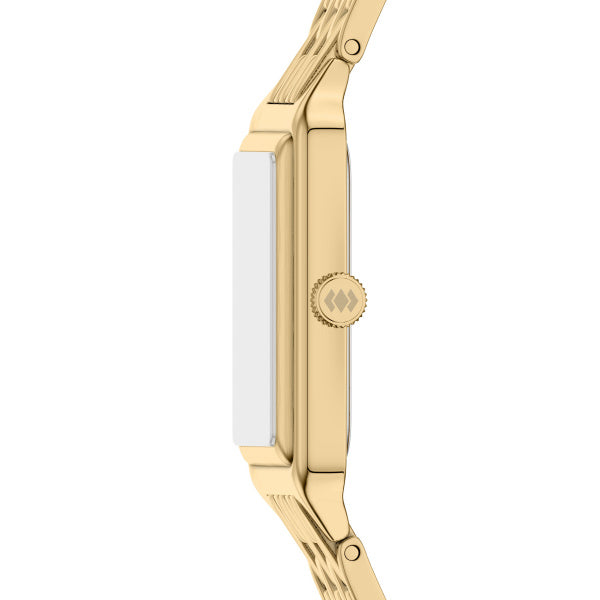 Montre femme Fossil Raquel ES5512 – cadran rouge bracelet acier inoxydable doré – vue 3