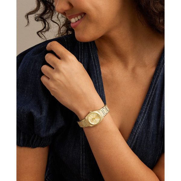 Montre femme Fossil Everett ES5524 – cadran doré bracelet acier inoxydable doré – vue 4