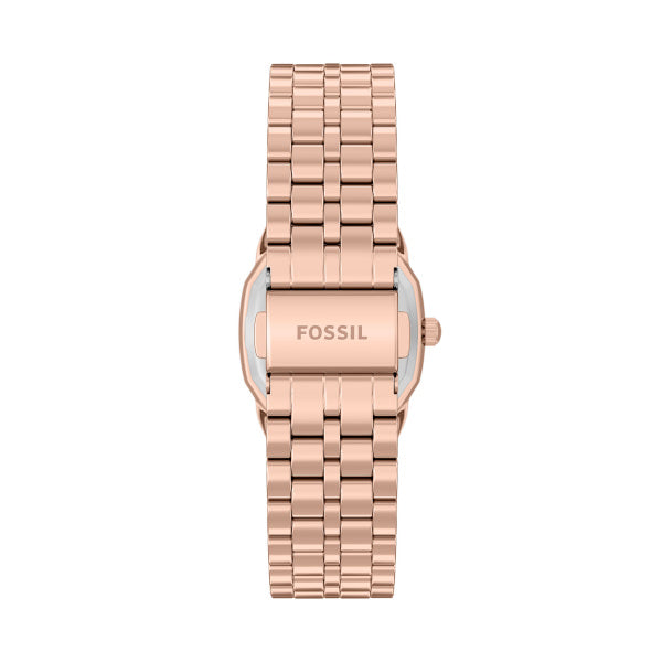 Montre femme Fossil Harlow ES5525 – cadran blanc bracelet acier inoxydable doré rose – vue 2