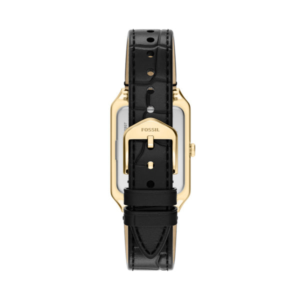 Montre femme Fossil Raquel ES5527 – cadran noir bracelet cuir noir – vue 2