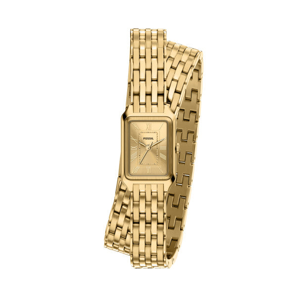 Montre femme Fossil Raquel ES5529 – cadran doré bracelet acier inoxydable doré – vue de face