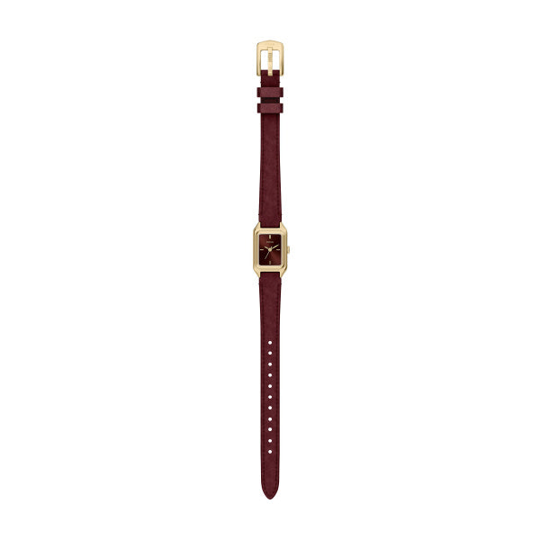 Montre femme Fossil Raquel ES5530 – cadran rouge bracelet cuir rouge – vue 5