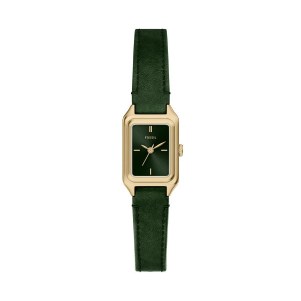 Montre femme Fossil Raquel ES5531 – cadran vert bracelet cuir vert – vue de face