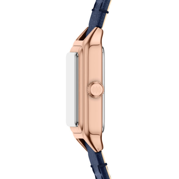 Montre femme Fossil Raquel ES5532 – cadran bleu bracelet cuir bleu – vue 3