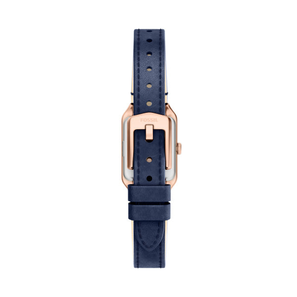 Montre femme Fossil Raquel ES5532 – cadran bleu bracelet cuir bleu – vue 2