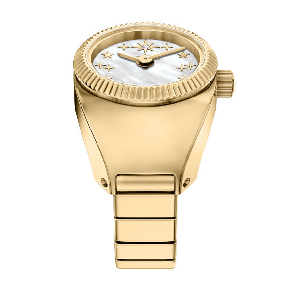 Montre femme Fossil Watch Ring ES5535 – cadran nacre bracelet acier inoxydable doré – vue 3