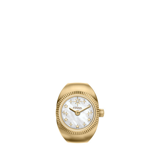 Montre femme Fossil Watch Ring ES5535 – cadran nacre bracelet acier inoxydable doré – vue 2