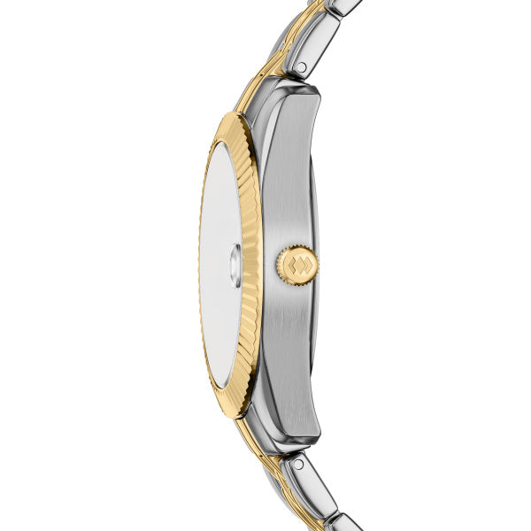 Montre femme Fossil Scarlette ES5539 – cadran marron bracelet acier inoxydable bicolore – vue 3