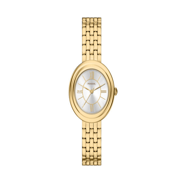 Montre femme Fossil Sloan ES5541 – cadran argenté bracelet acier inoxydable doré – vue de face