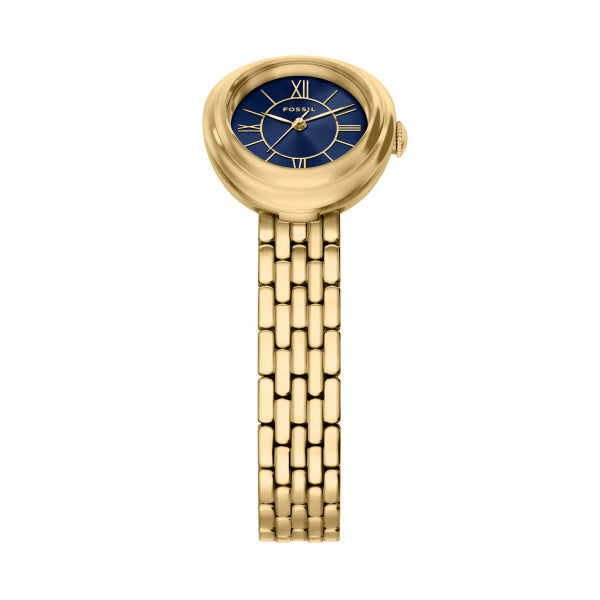 Montre femme Fossil Sloan ES5545 – cadran bleu bracelet acier inoxydable doré – vue 4