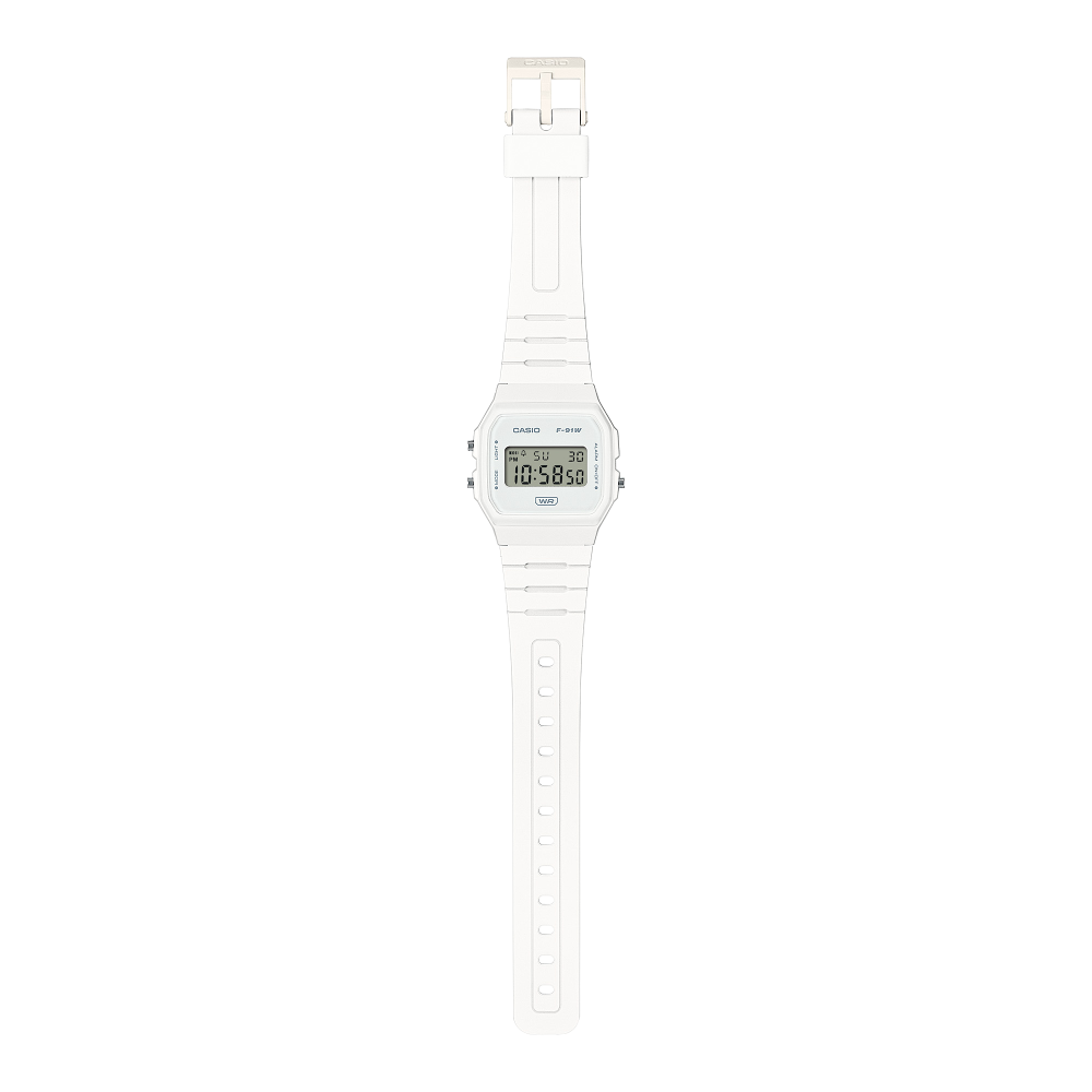 Collection Timeless - F-91WB-7AEF - Montre Casio – boîtier en résine biosourcée blanche, écran LCD, bracelet en résine bio blanc – vue 2