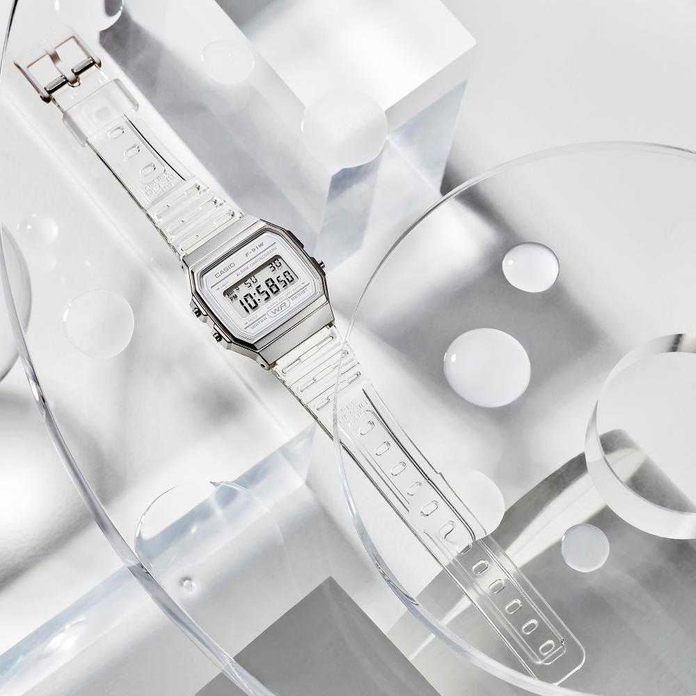 Collection Timeless - F-91WS-7EF - Montre Casio – boîtier en résine blanche, écran LCD, bracelet en résine blanc – vue 4