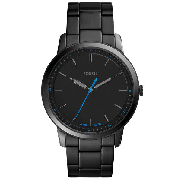 Montre homme Fossil Minimalist FS5308 – cadran noir bracelet acier inoxydable noir – vue 3