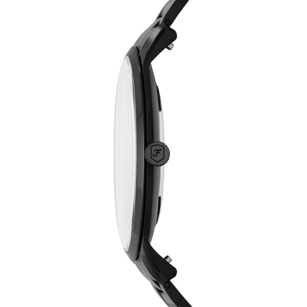 Montre homme Fossil Minimalist FS5308 – cadran noir bracelet acier inoxydable noir – vue 2