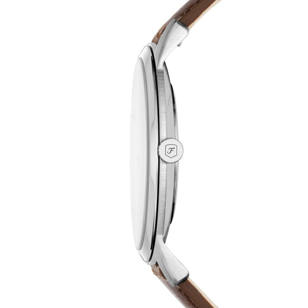 Montre homme Fossil The Minimalist FS5439 – cadran crème bracelet cuir marron – vue 4