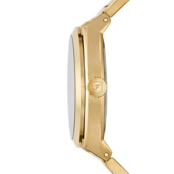 Montre homme Fossil Everett FS5965 – cadran doré bracelet acier inoxydable doré – vue 3