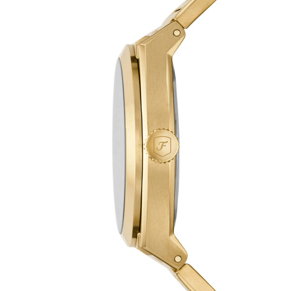 Montre homme Fossil Everett FS5965 – cadran doré bracelet acier inoxydable doré – vue 4