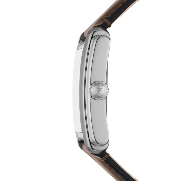 Montre homme Fossil Carraway FS6012 – cadran crème bracelet cuir Pro-Planet marron – vue 3