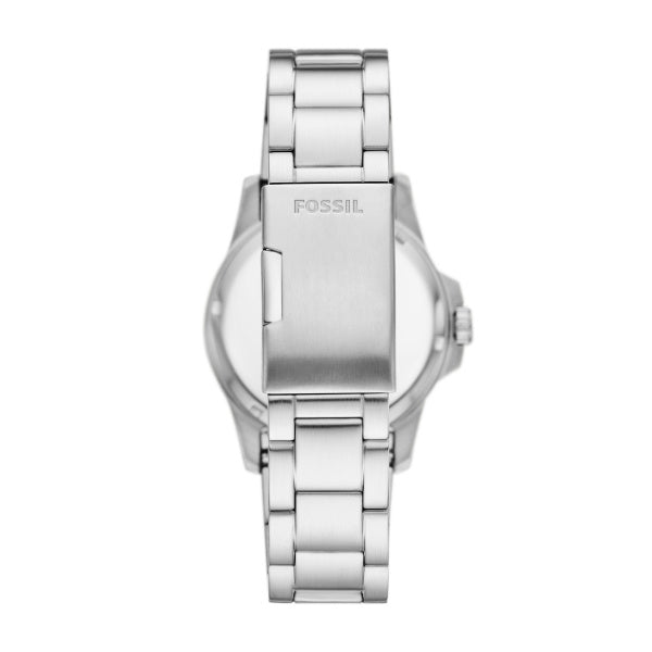 Montre homme Fossil Fossil Blue FS6032 – cadran noir bracelet acier inoxydable argenté – vue 2