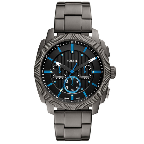 Montre homme Fossil Machine FS6098 – cadran noir bracelet acier inoxydable anthracite – vue 4