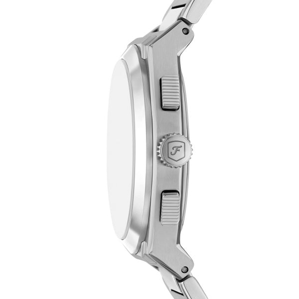 Montre homme Fossil Everett FS6104 – cadran bleu bracelet acier inoxydable argenté – vue 4